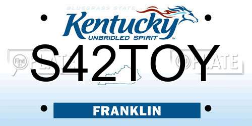 S42TOY Kentucky License Plate