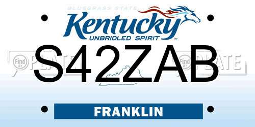 S42ZAB Kentucky License Plate