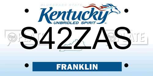 S42ZAS Kentucky License Plate