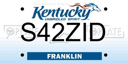 S42ZID Kentucky License Plate