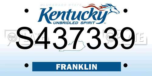 S437339 Kentucky License Plate