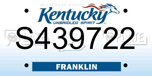 S439722 Kentucky License Plate