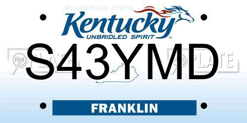 S43YMD Kentucky License Plate