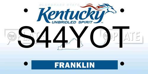 S44YOT Kentucky License Plate