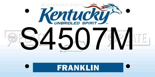 S4507M Kentucky License Plate