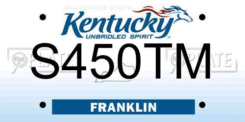 S450TM Kentucky License Plate