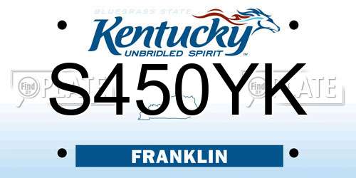 S450YK Kentucky License Plate