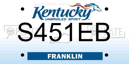 S451EB Kentucky License Plate