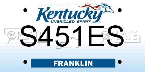 S451ES Kentucky License Plate