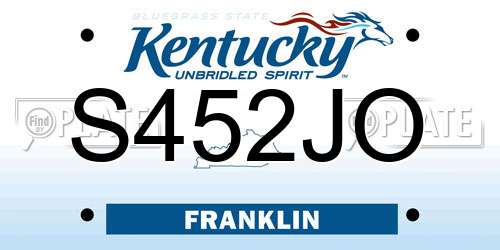 S452JO Kentucky License Plate