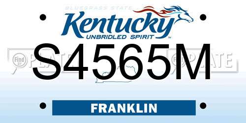 S4565M Kentucky License Plate