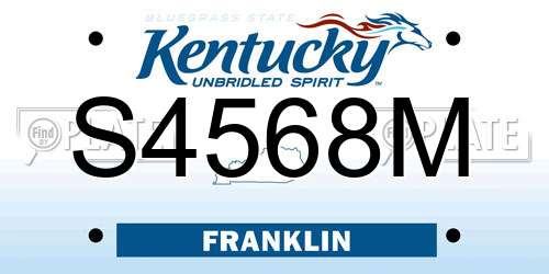 S4568M Kentucky License Plate