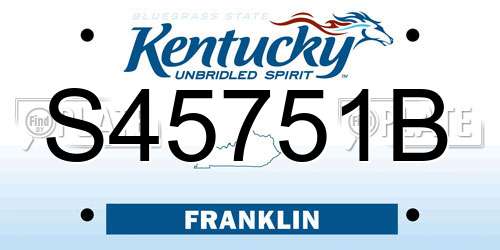 S45751B Kentucky License Plate