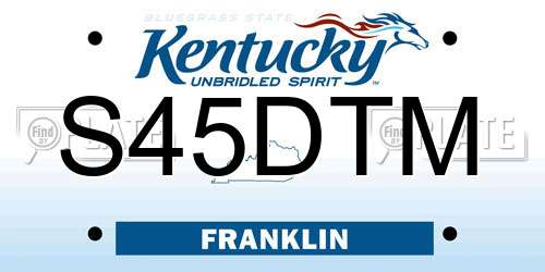 S45DTM Kentucky License Plate