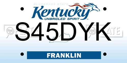 S45DYK Kentucky License Plate