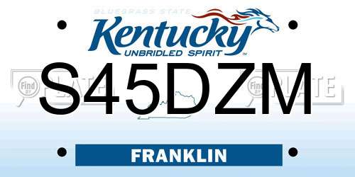 S45DZM Kentucky License Plate