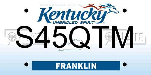 S45QTM Kentucky License Plate