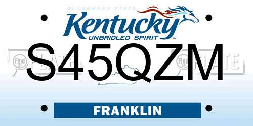 S45QZM Kentucky License Plate