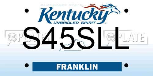 S45SLL Kentucky License Plate