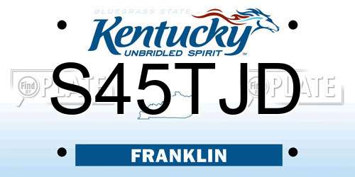 S45TJD Kentucky License Plate