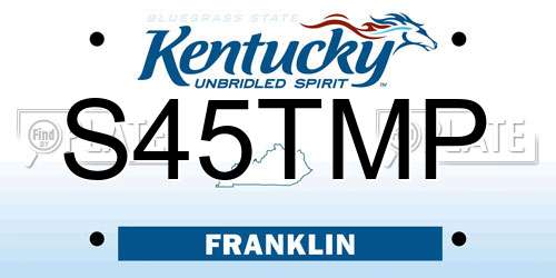 S45TMP Kentucky License Plate