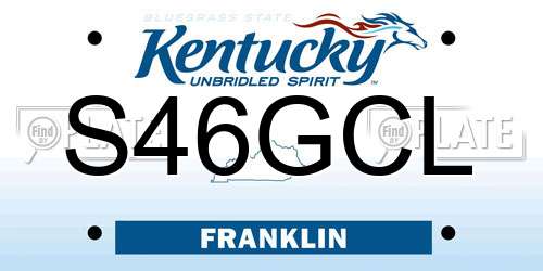 S46GCL Kentucky License Plate