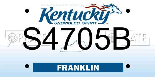 S4705B Kentucky License Plate