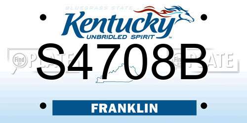 S4708B Kentucky License Plate