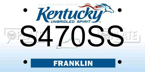 S470SS Kentucky License Plate