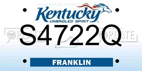 S4722Q Kentucky License Plate