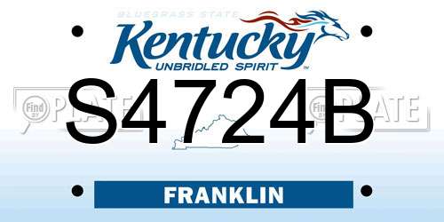 S4724B Kentucky License Plate