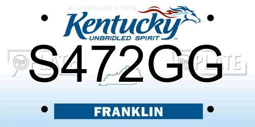 S472GG Kentucky License Plate