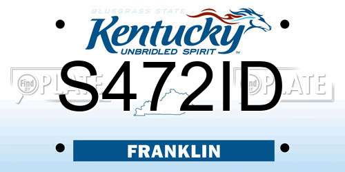 S472ID Kentucky License Plate