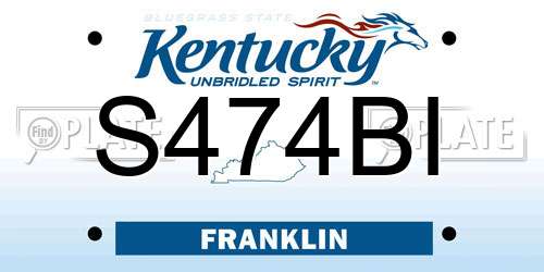 S474BI Kentucky License Plate
