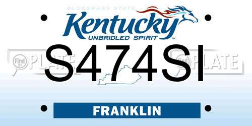S474SI Kentucky License Plate
