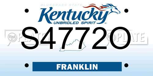 S4772O Kentucky License Plate