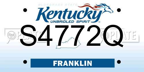 S4772Q Kentucky License Plate
