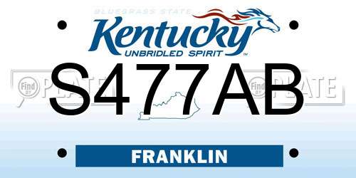 S477AB Kentucky License Plate