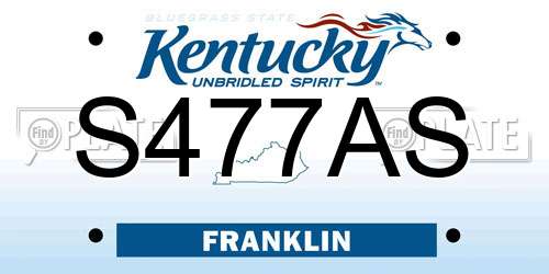 S477AS Kentucky License Plate
