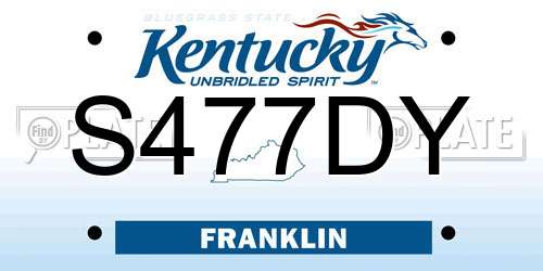 S477DY Kentucky License Plate
