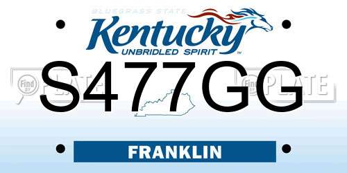 S477GG Kentucky License Plate