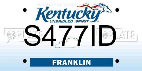 S477ID Kentucky License Plate