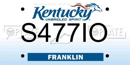 S477IO Kentucky License Plate