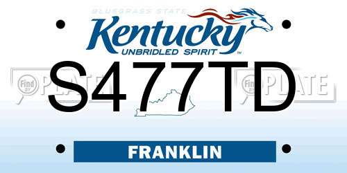 S477TD Kentucky License Plate