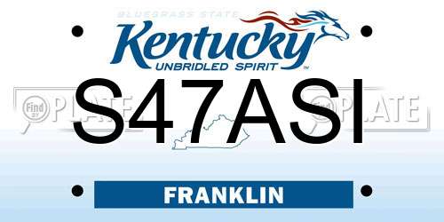 S47ASI Kentucky License Plate