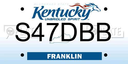 S47DBB Kentucky License Plate