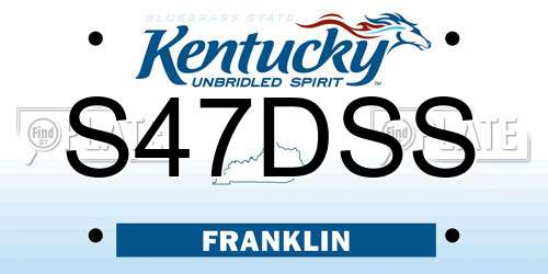 S47DSS Kentucky License Plate