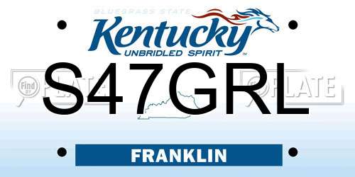 S47GRL Kentucky License Plate