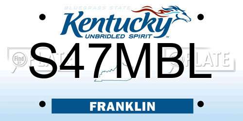 S47MBL Kentucky License Plate