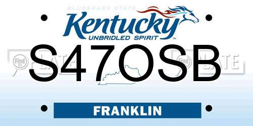 S47OSB Kentucky License Plate